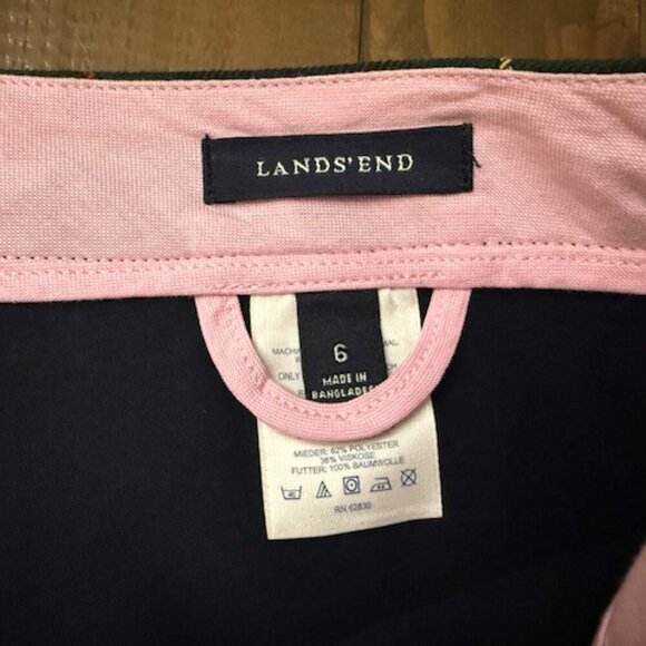 Lands' End School Uniform Side Pleat Skort Plaid Hunter/Classic Navy Size 6 - Picture 4 of 6